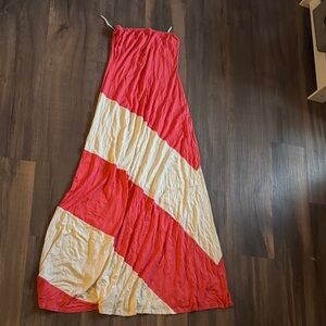 VENUS Coral and  Cream Maxi Dress